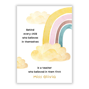 Thank You Teacher Personalised Greetings Card