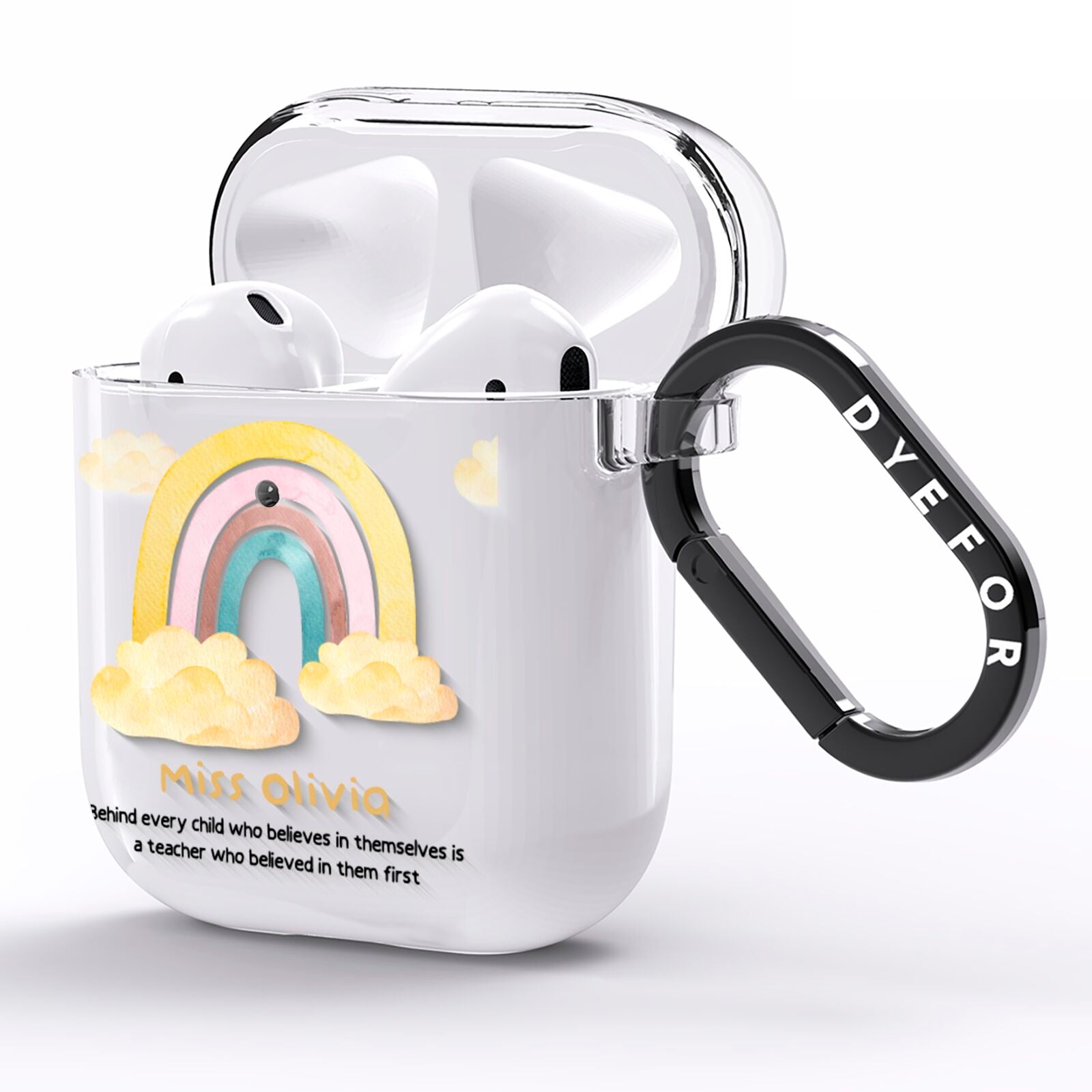 Thank You Teacher Personalised AirPods Clear Case Side Image