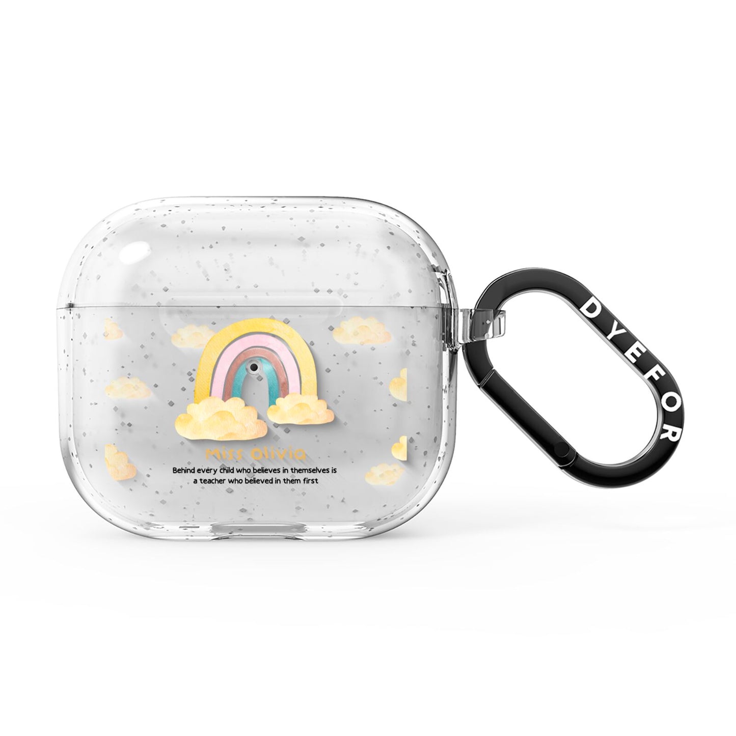 Thank You Teacher Personalised AirPods Glitter Case 3rd Gen