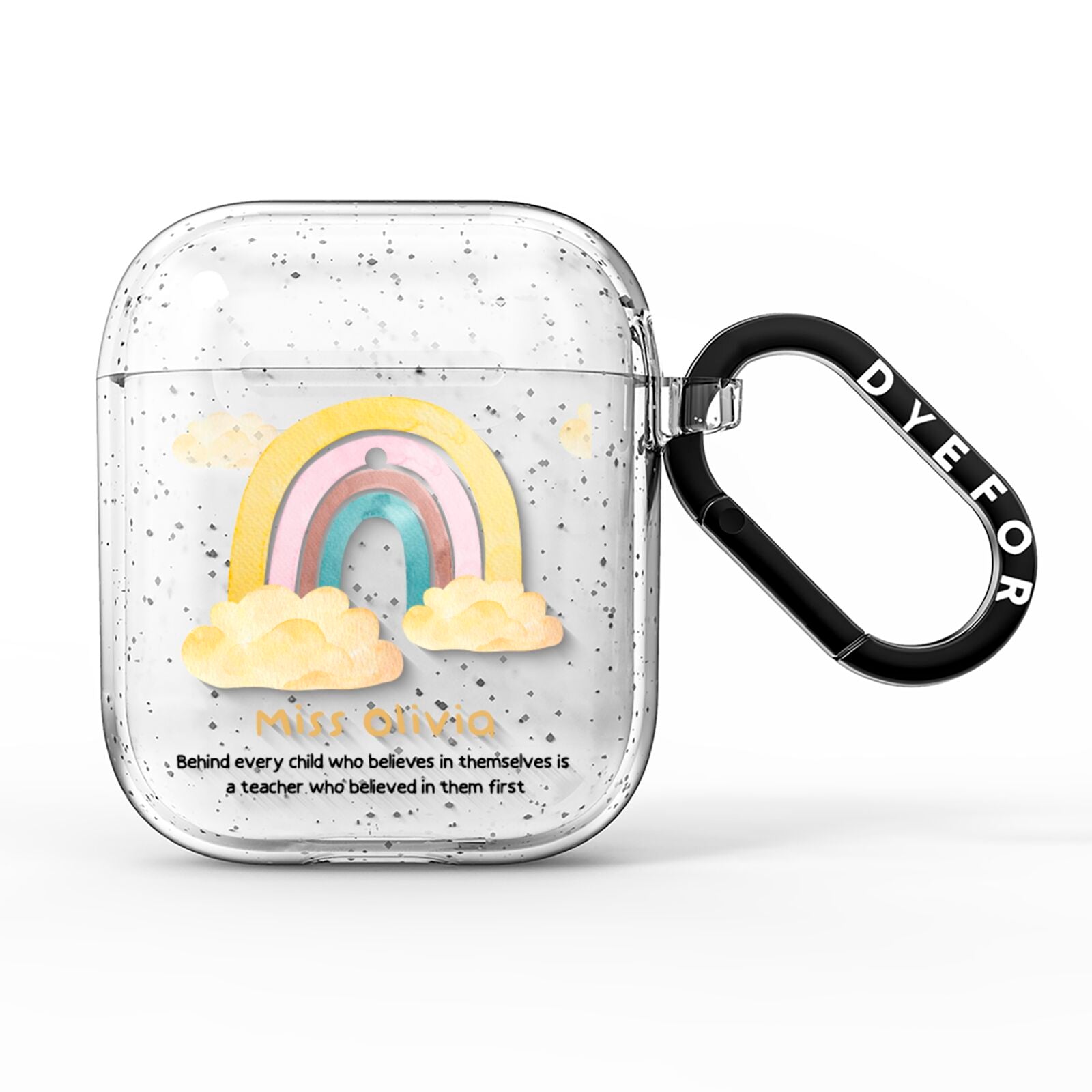 Thank You Teacher Personalised AirPods Glitter Case