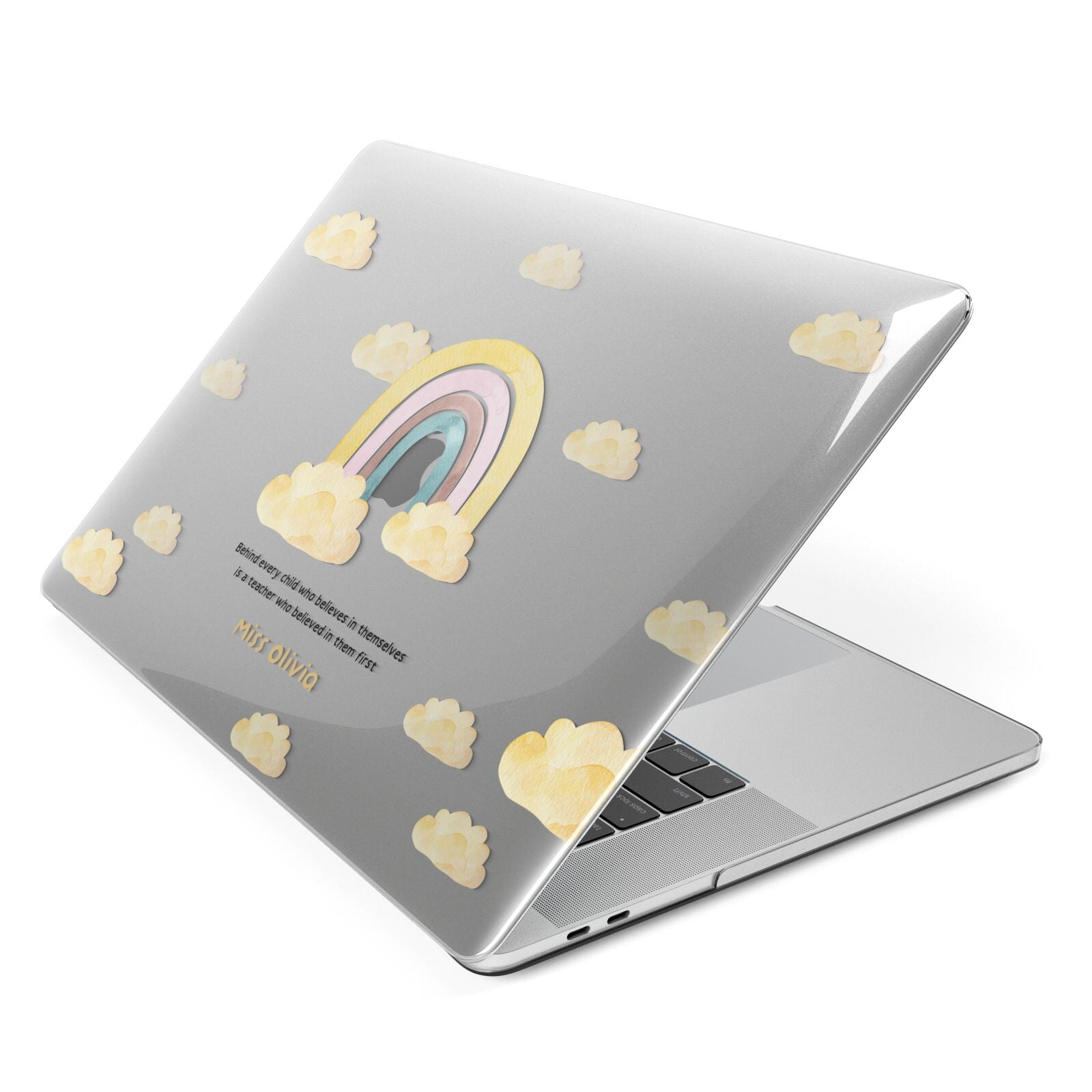 Thank You Teacher Personalised Apple MacBook Case Side View