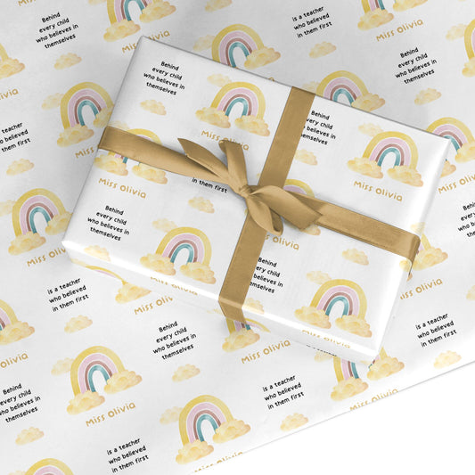 Thank You Teacher Personalised Custom Wrapping Paper