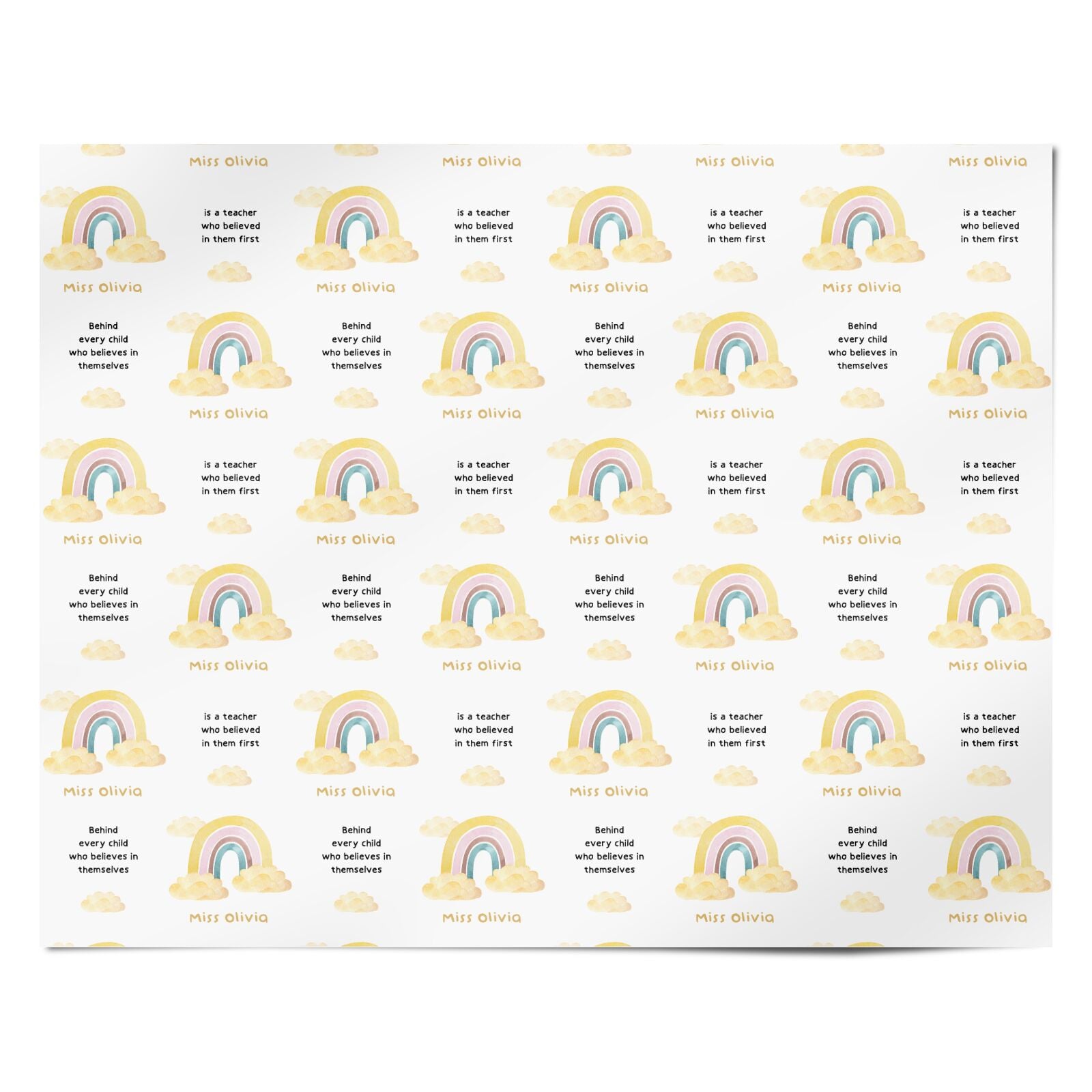 Thank You Teacher Personalised Personalised Wrapping Paper Alternative