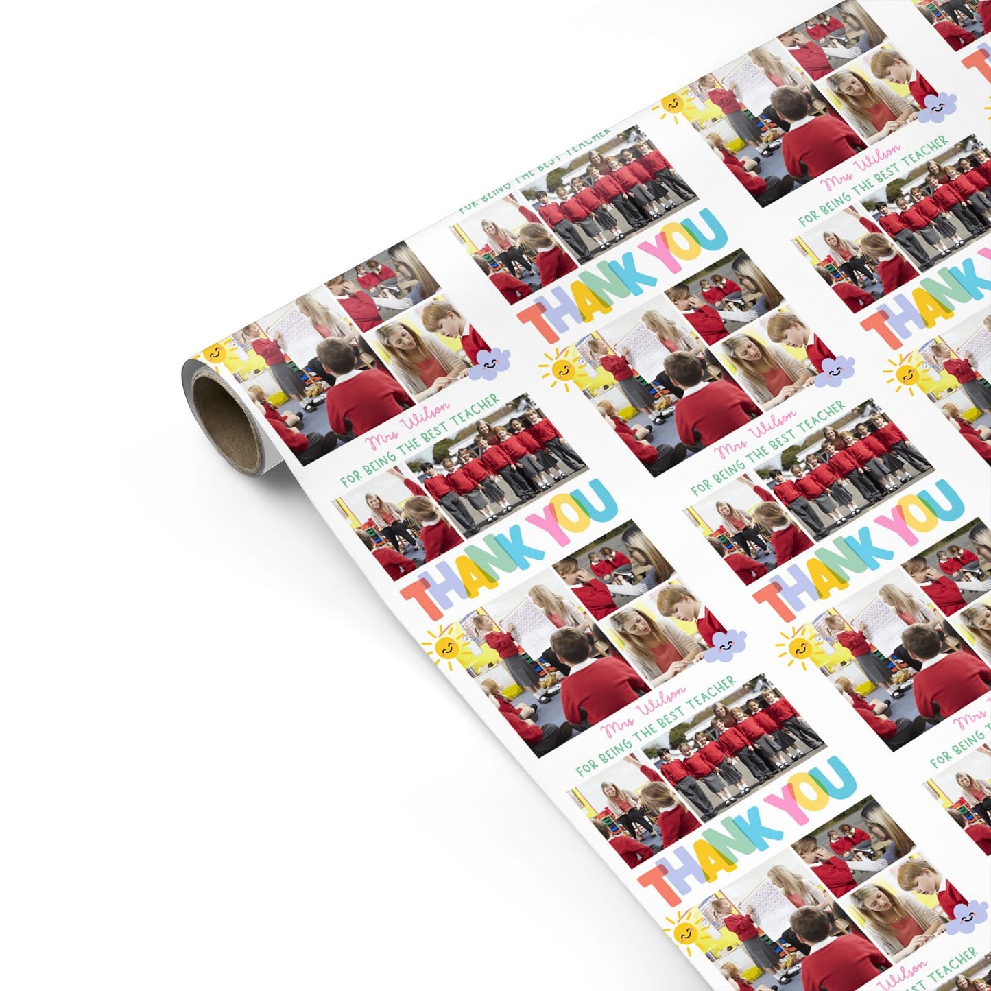Thank You Teacher Photo Personalised Gift Wrap
