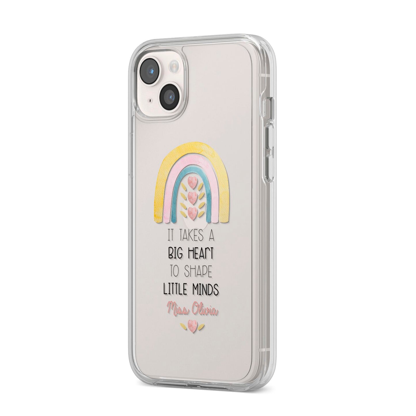 Thank You Teacher iPhone 14 Plus Clear Tough Case Starlight Angled Image