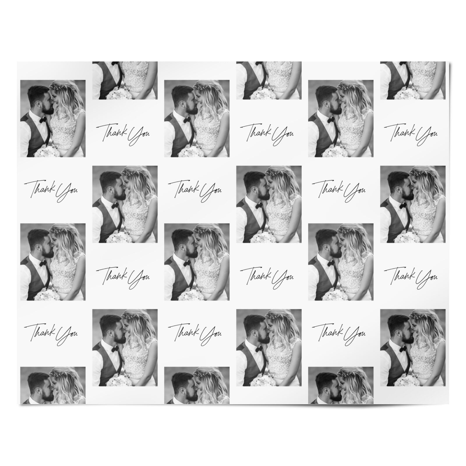 Thank You Wedding Photograph Personalised Wrapping Paper Alternative