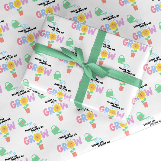 Thanks Helping Me Grow Custom Wrapping Paper