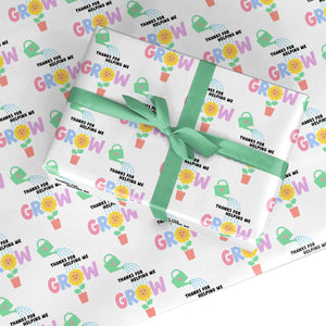 Thanks Helping Me Grow Wrapping Paper