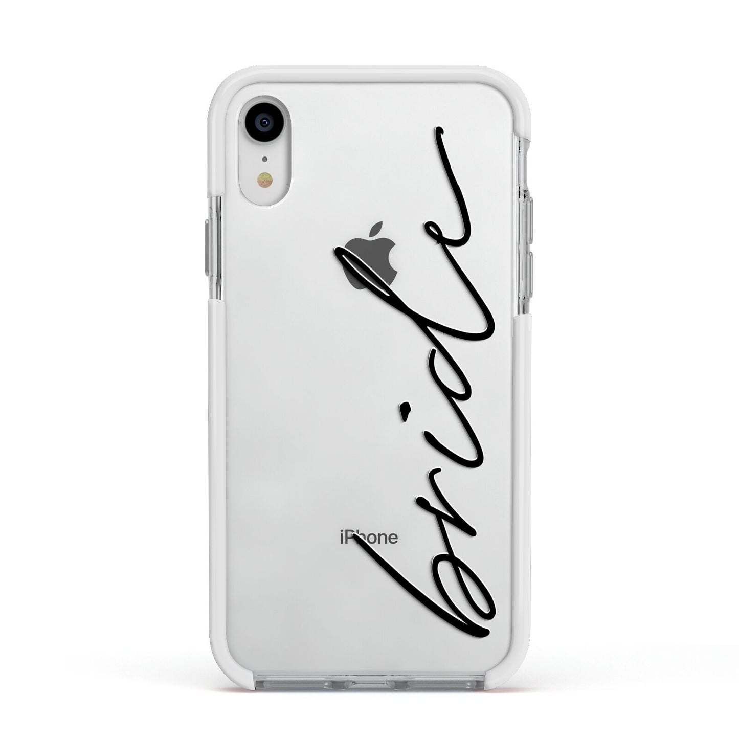 The Bride Apple iPhone XR Impact Case White Edge on Silver Phone