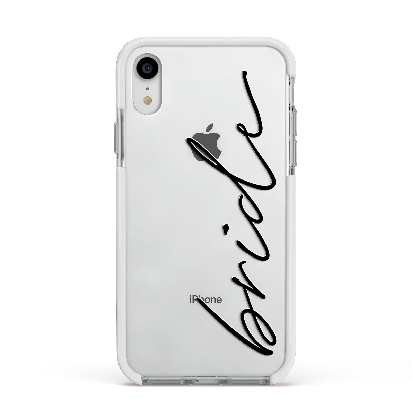 The Bride Apple iPhone XR Impact Case White Edge on Silver Phone