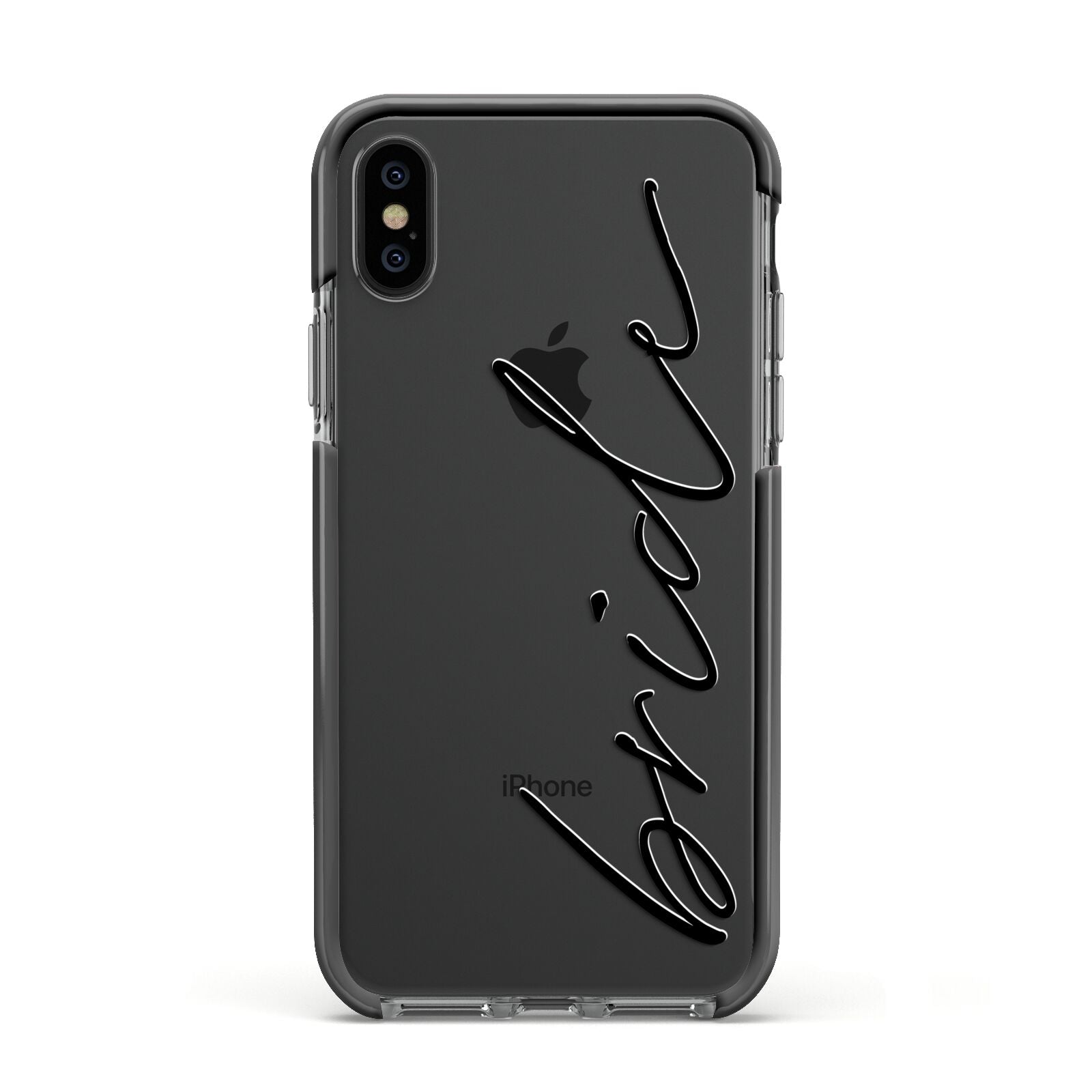 The Bride Apple iPhone Xs Impact Case Black Edge on Black Phone