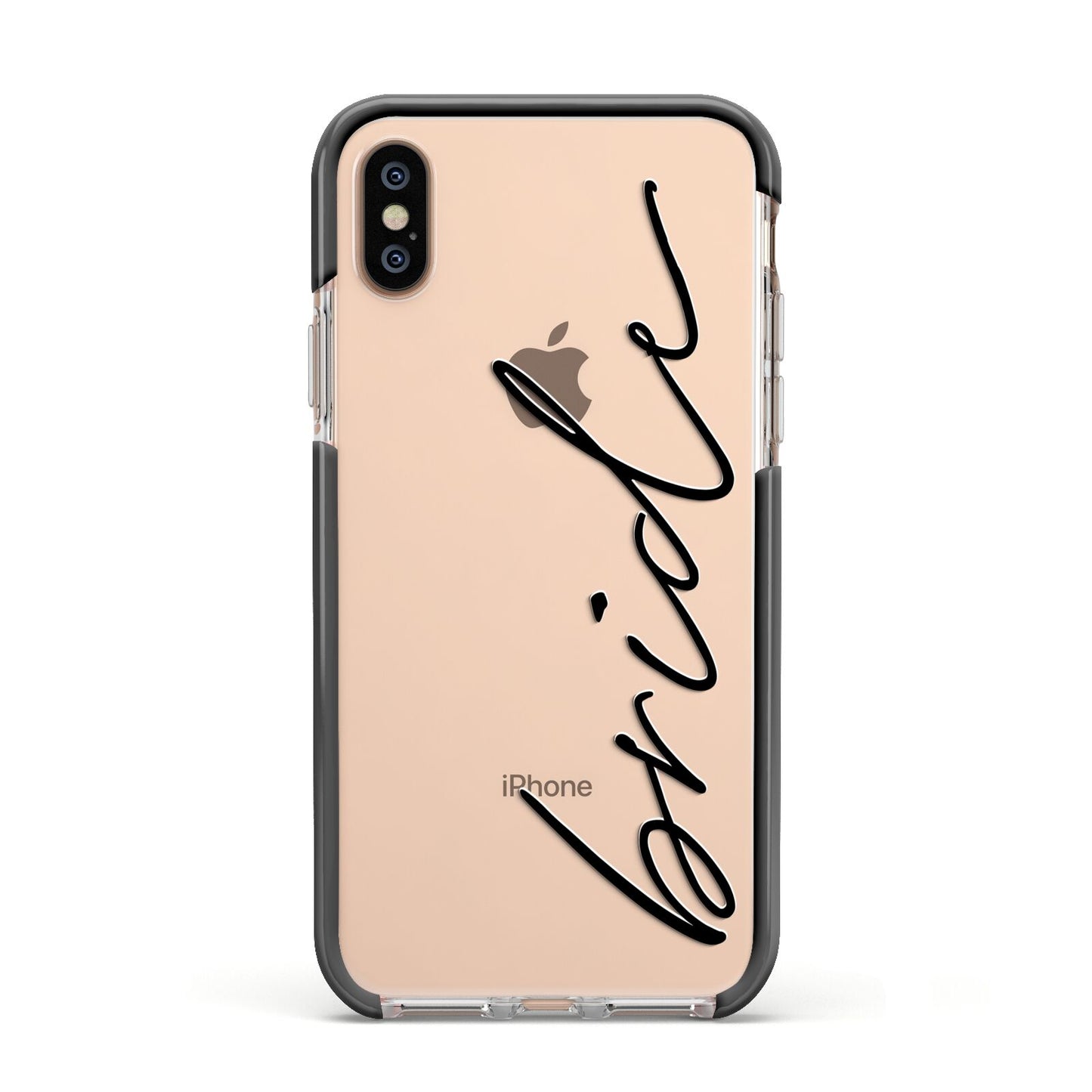 The Bride Apple iPhone Xs Impact Case Black Edge on Gold Phone