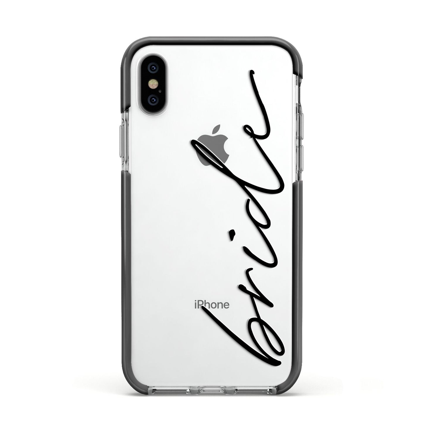 The Bride Apple iPhone Xs Impact Case Black Edge on Silver Phone
