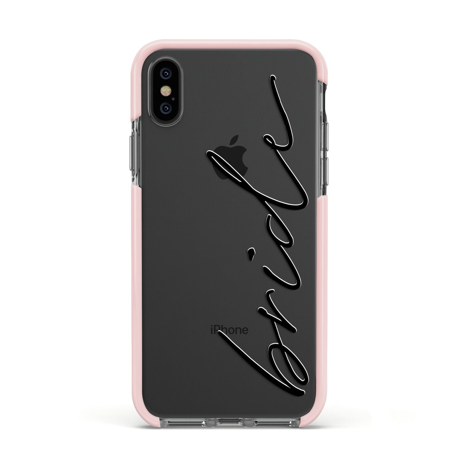 The Bride Apple iPhone Xs Impact Case Pink Edge on Black Phone