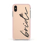 The Bride Apple iPhone Xs Impact Case Pink Edge on Gold Phone