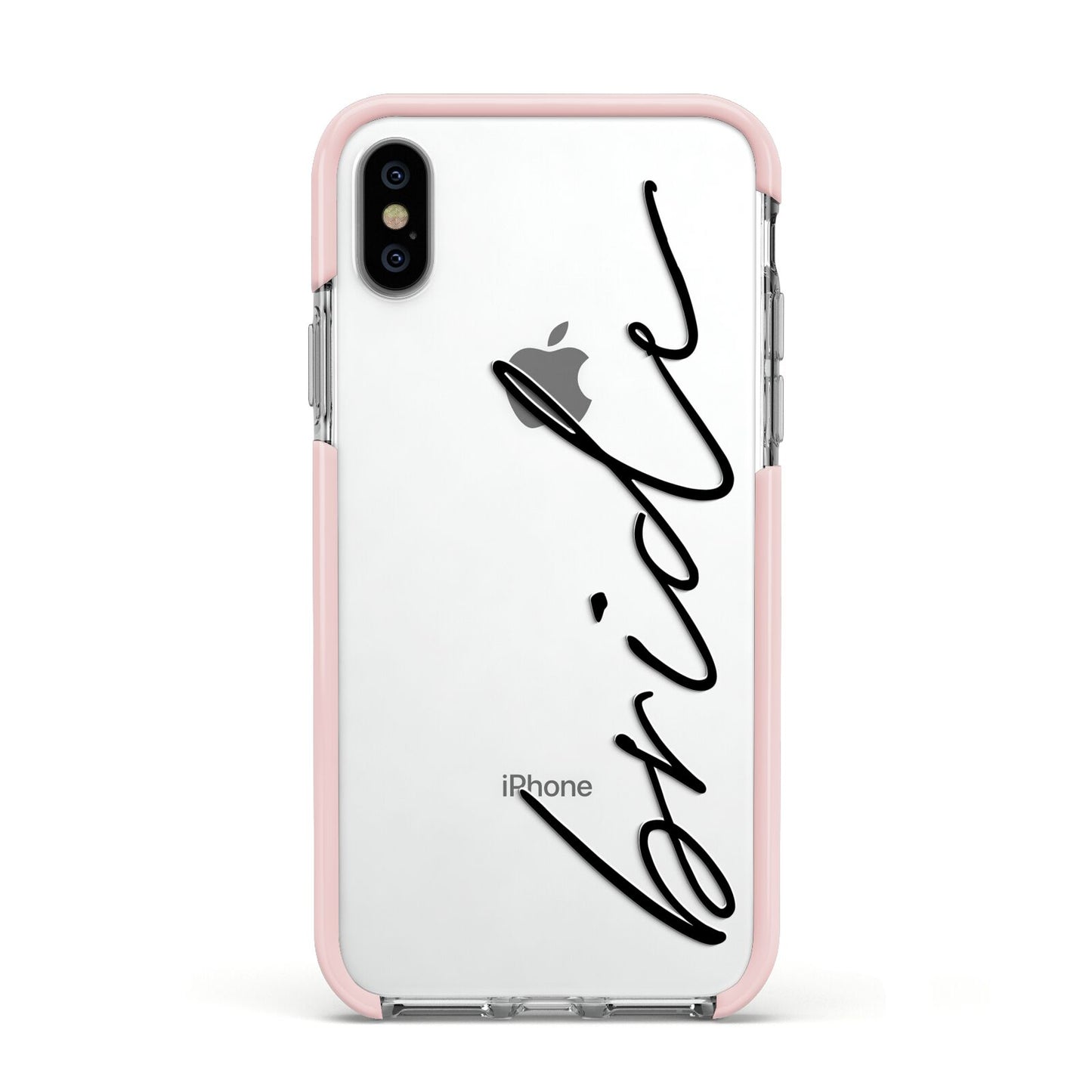 The Bride Apple iPhone Xs Impact Case Pink Edge on Silver Phone