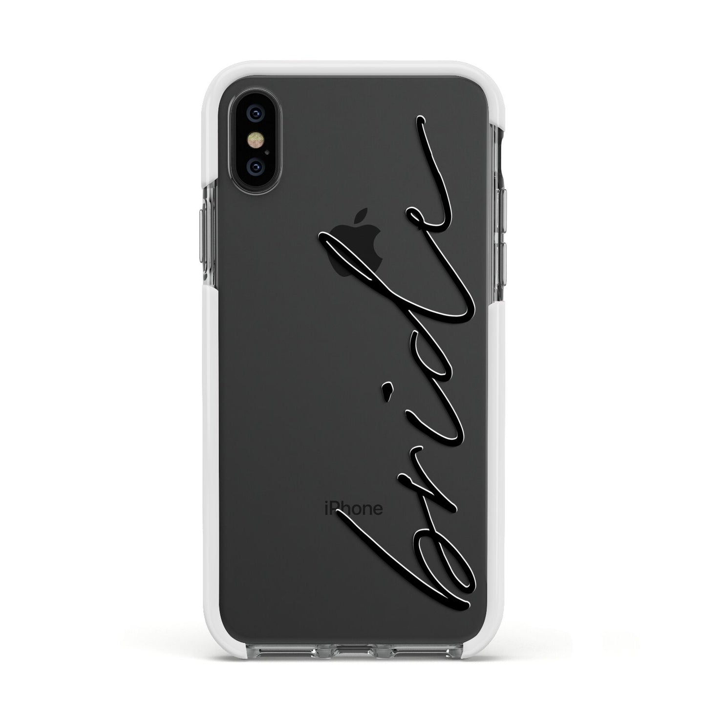 The Bride Apple iPhone Xs Impact Case White Edge on Black Phone