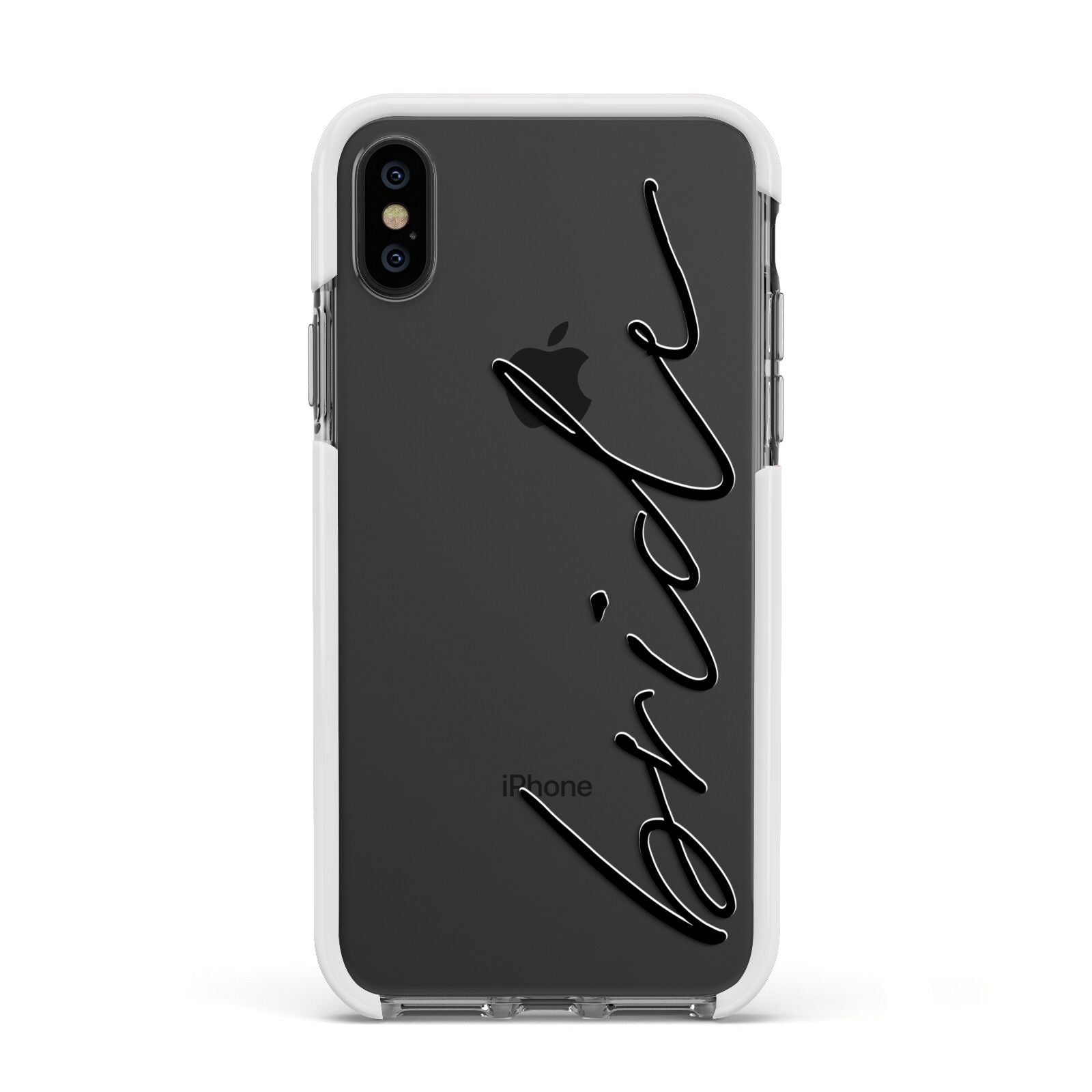 The Bride Apple iPhone Xs Impact Case White Edge on Black Phone