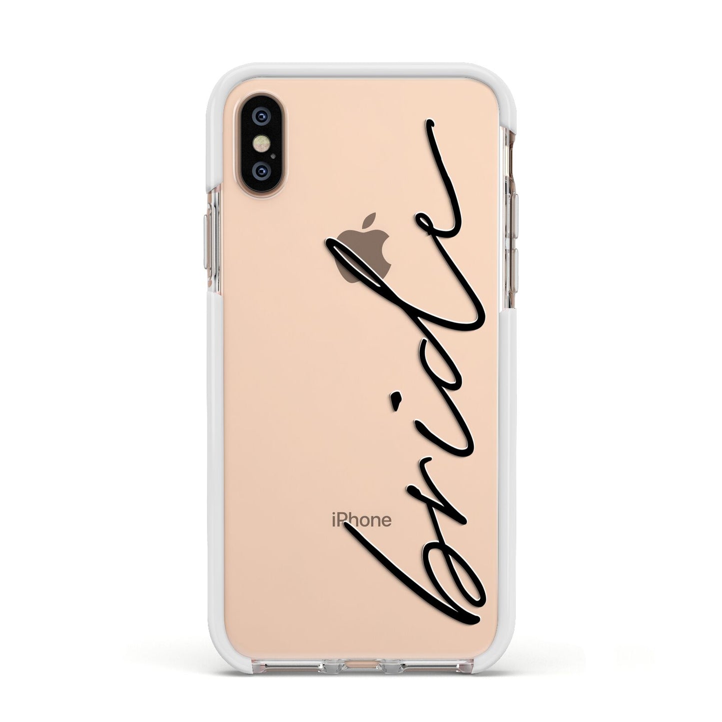 The Bride Apple iPhone Xs Impact Case White Edge on Gold Phone