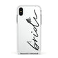 The Bride Apple iPhone Xs Impact Case White Edge on Silver Phone