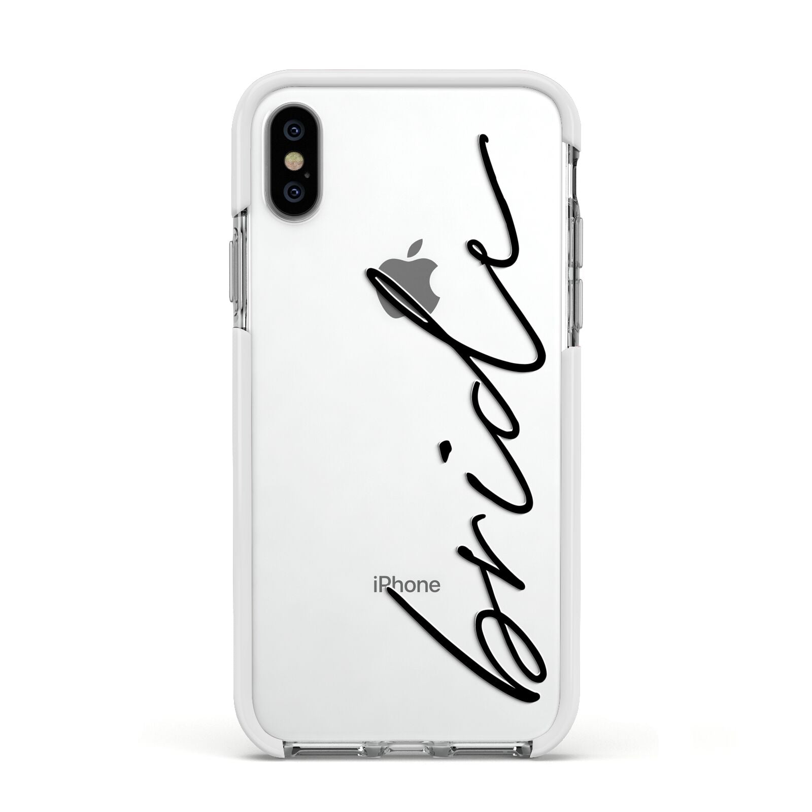 The Bride Apple iPhone Xs Impact Case White Edge on Silver Phone