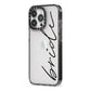 The Bride iPhone 13 Pro Black Impact Case Side Angle on Silver phone