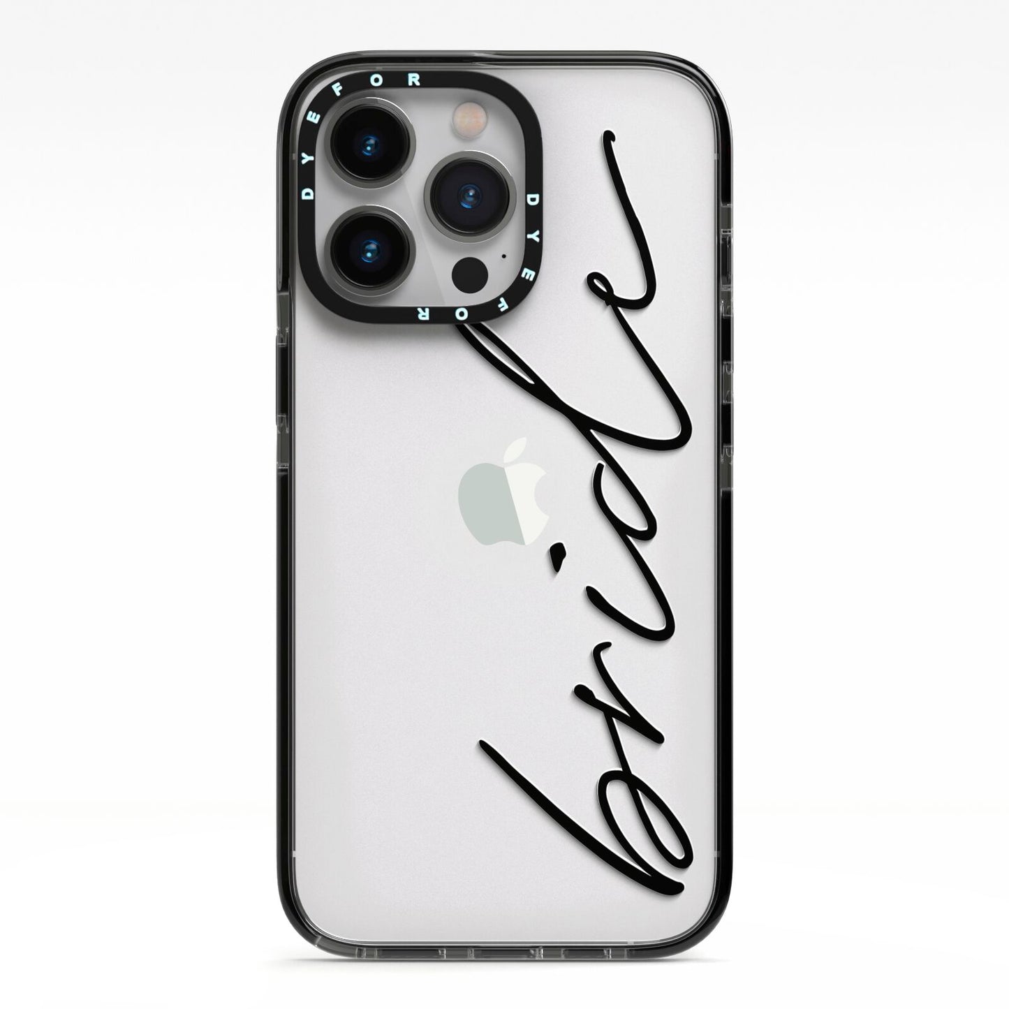 The Bride iPhone 13 Pro Black Impact Case on Silver phone