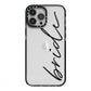 The Bride iPhone 13 Pro Max Black Impact Case on Silver phone