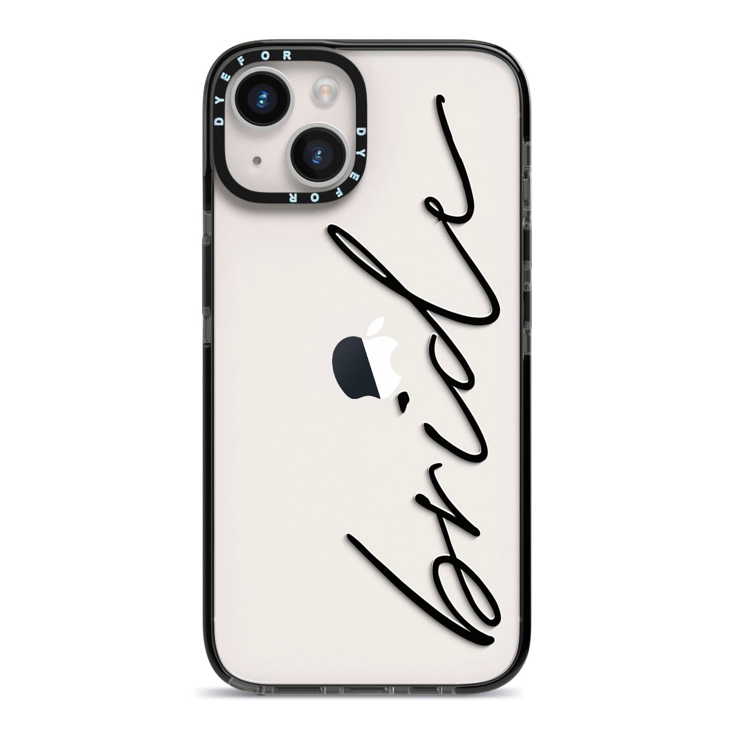 The Bride iPhone 14 Black Impact Case on Silver phone