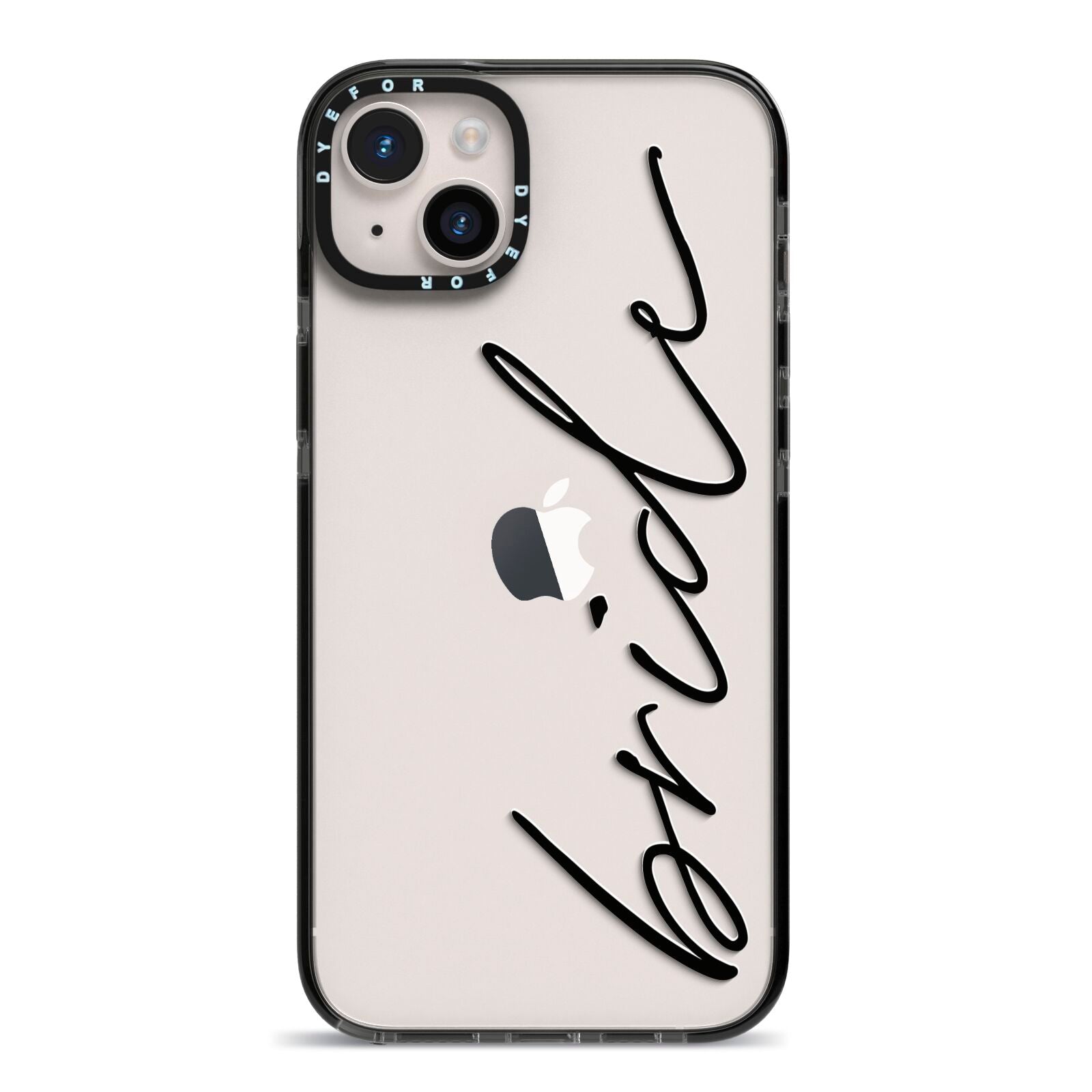 The Bride iPhone 14 Plus Black Impact Case on Silver phone