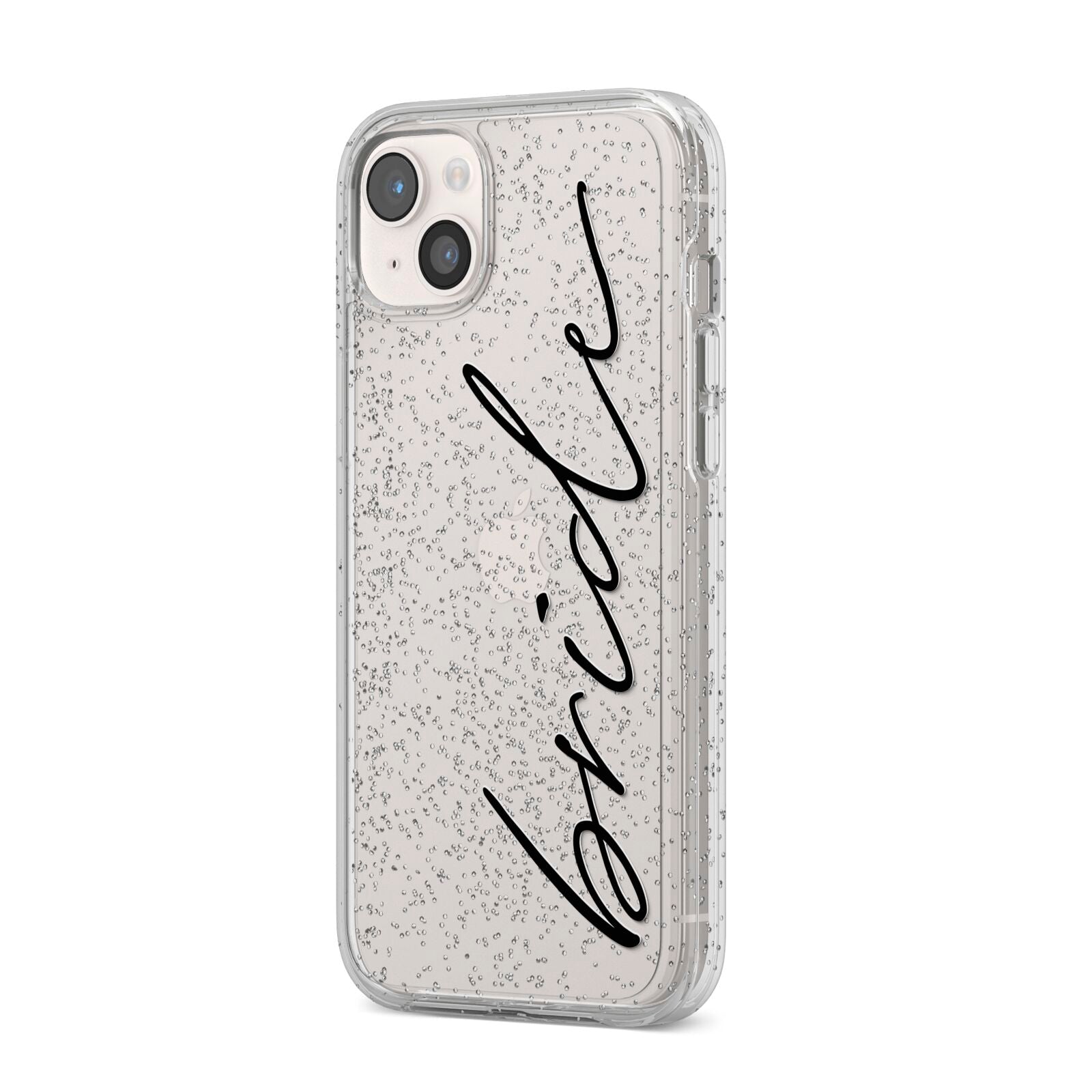 The Bride iPhone 14 Plus Glitter Tough Case Starlight Angled Image
