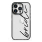 The Bride iPhone 14 Pro Black Impact Case on Silver phone
