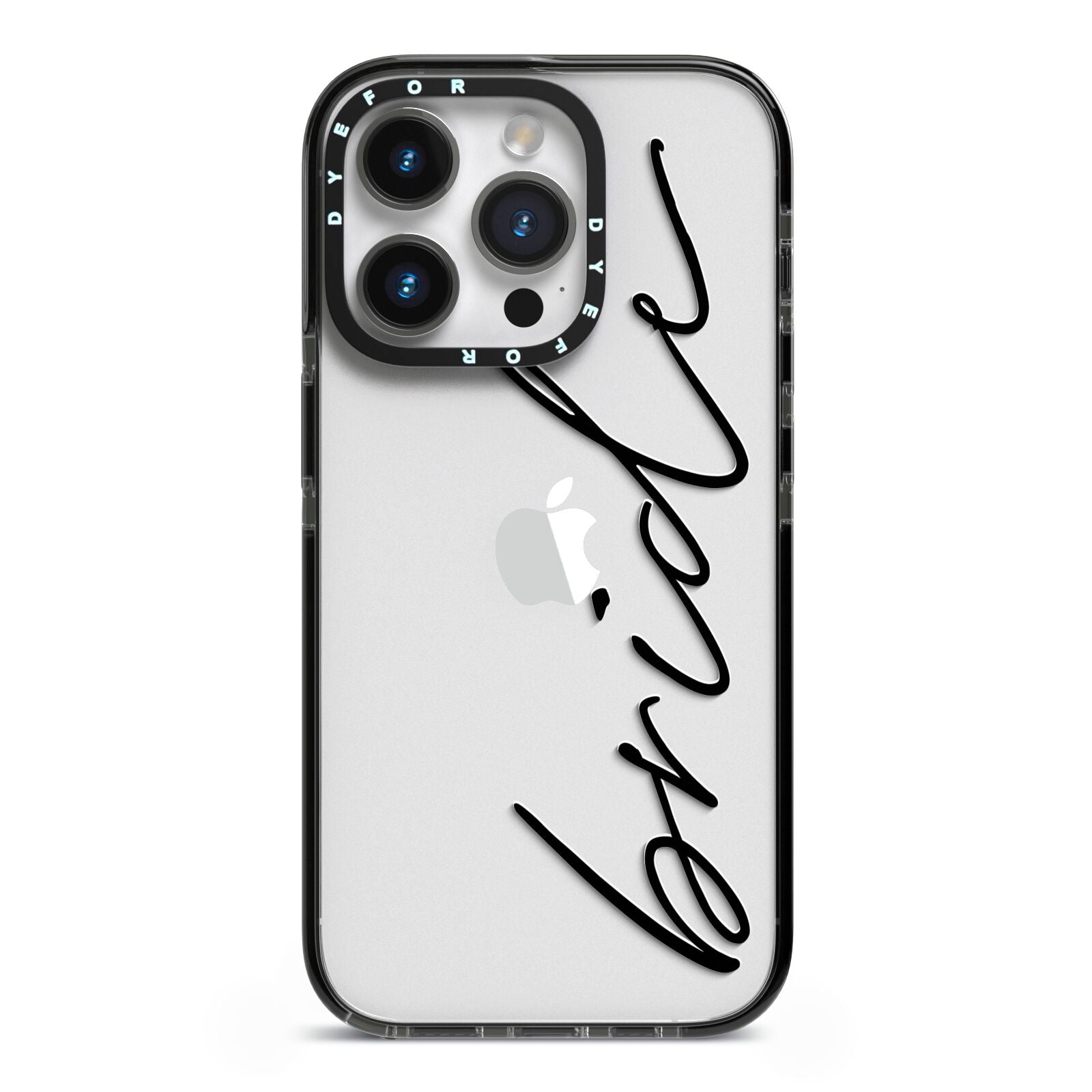 The Bride iPhone 14 Pro Black Impact Case on Silver phone