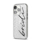 The Bride iPhone 14 Pro Glitter Tough Case Silver Angled Image