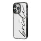 The Bride iPhone 14 Pro Max Black Impact Case Side Angle on Silver phone