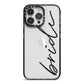 The Bride iPhone 14 Pro Max Black Impact Case on Silver phone