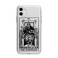 The Emperor Monochrome Tarot Card Apple iPhone 11 in White with Bumper Case