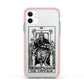 The Emperor Monochrome Tarot Card Apple iPhone 11 in White with Pink Impact Case