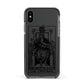 The Emperor Monochrome Tarot Card Apple iPhone Xs Impact Case Black Edge on Black Phone