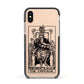 The Emperor Monochrome Tarot Card Apple iPhone Xs Impact Case Black Edge on Gold Phone