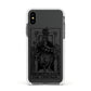 The Emperor Monochrome Tarot Card Apple iPhone Xs Impact Case White Edge on Black Phone