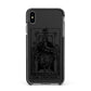 The Emperor Monochrome Tarot Card Apple iPhone Xs Max Impact Case Black Edge on Black Phone