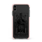 The Emperor Monochrome Tarot Card Apple iPhone Xs Max Impact Case Pink Edge on Black Phone