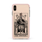 The Emperor Monochrome Tarot Card Apple iPhone Xs Max Impact Case Pink Edge on Gold Phone