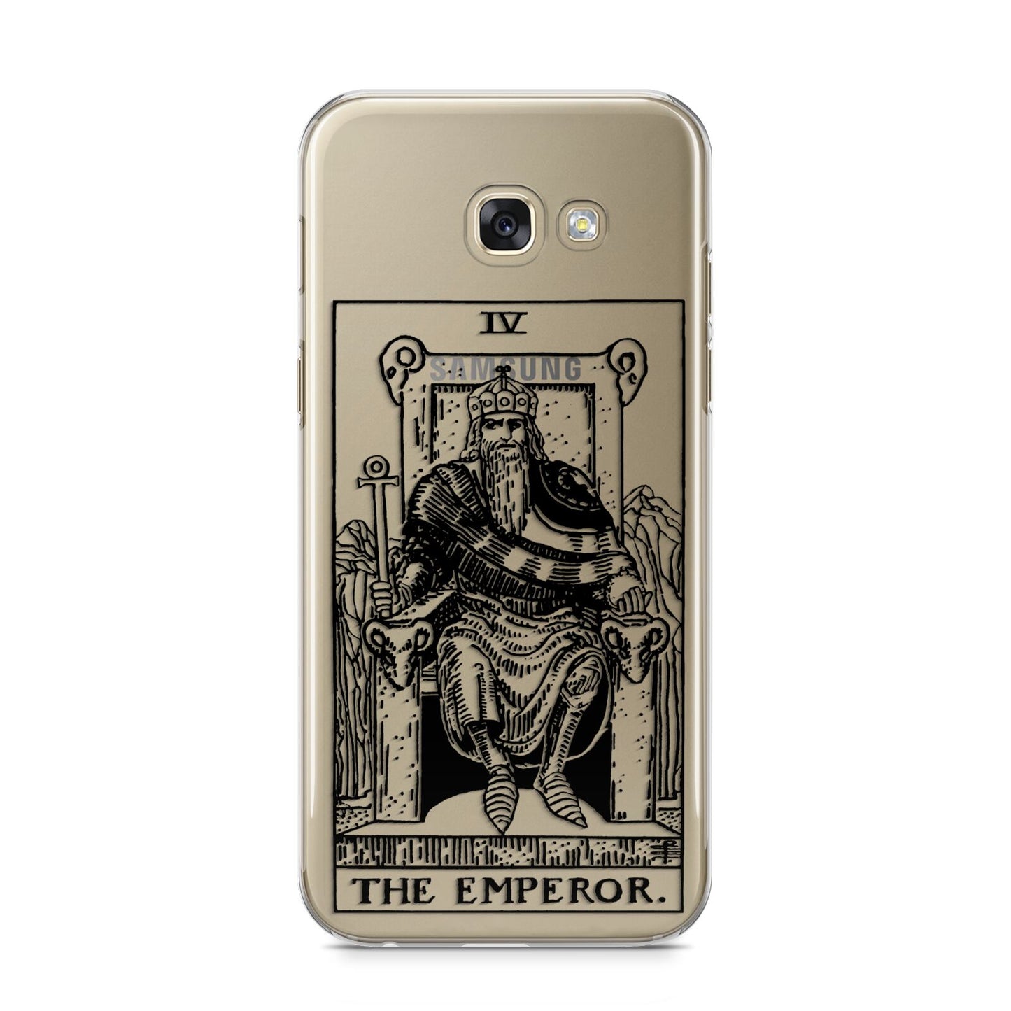 The Emperor Monochrome Tarot Card Samsung Galaxy A5 2017 Case on gold phone