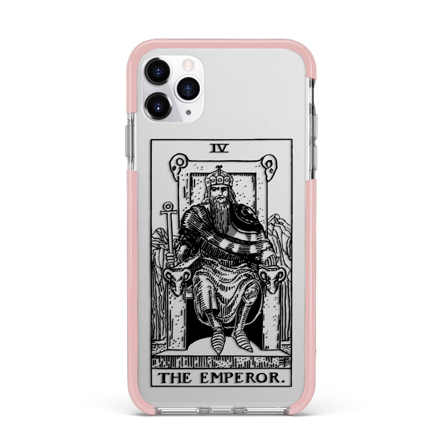 The Emperor Monochrome Tarot Card iPhone 11 Pro Max Impact Pink Edge Case