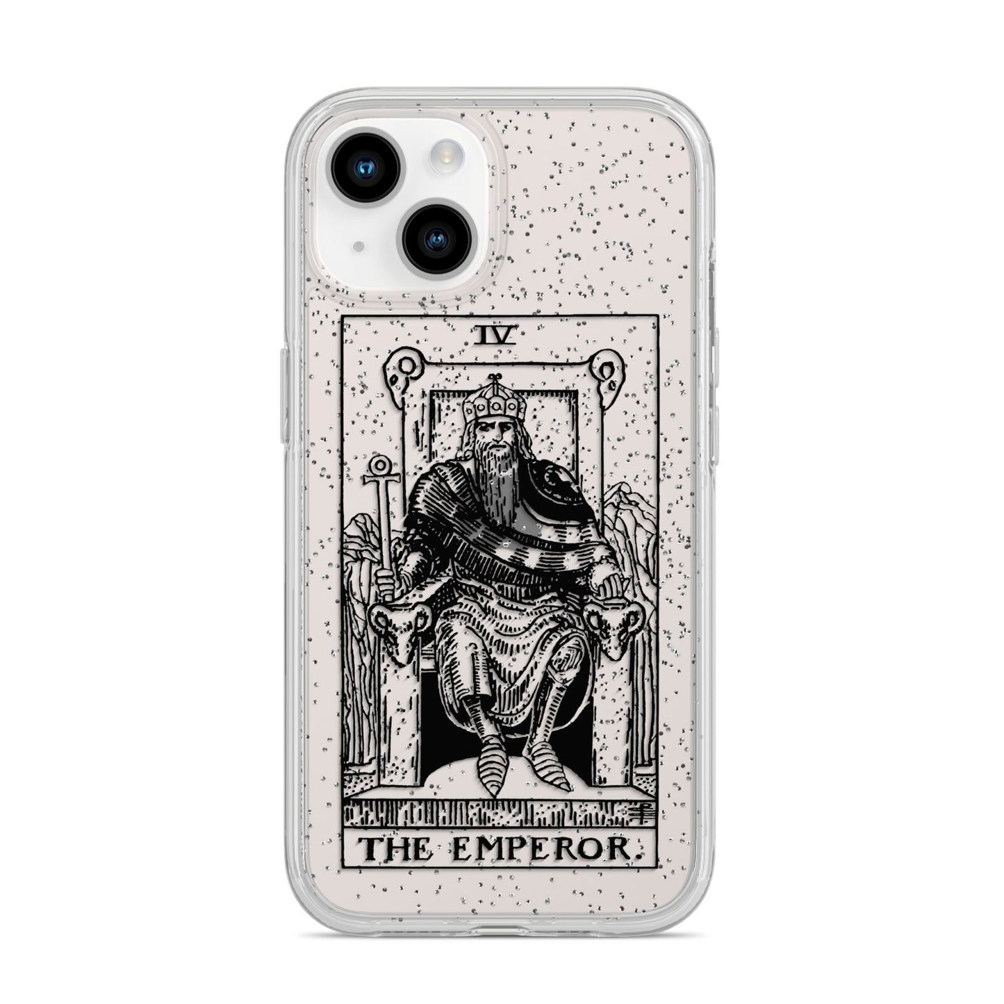 The Emperor Monochrome Tarot Card iPhone 14 Glitter Tough Case Starlight