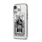 The Emperor Monochrome Tarot Card iPhone 14 Pro Clear Tough Case Silver Angled Image