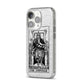 The Emperor Monochrome Tarot Card iPhone 14 Pro Glitter Tough Case Silver Angled Image