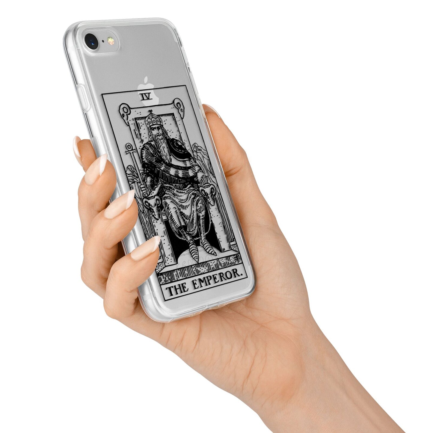 The Emperor Monochrome Tarot Card iPhone 7 Bumper Case on Silver iPhone Alternative Image